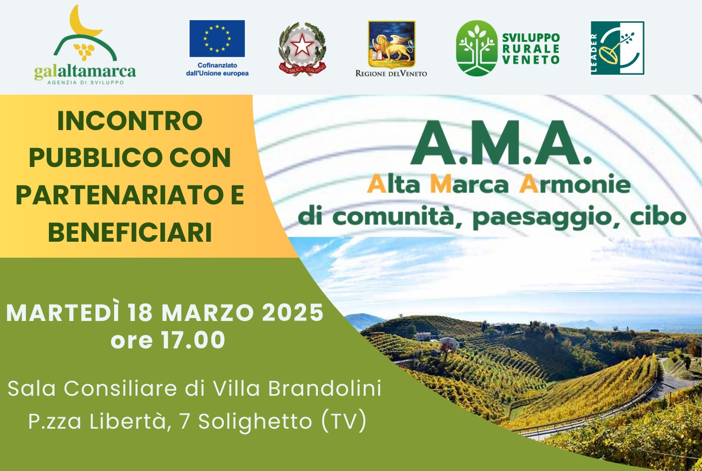 INCONTRO PUBBLICO: Presentazione risultati PSL 2014-2022 “A.MA.L.E.” e Beneficiari Bandi ISL02 e SRD03 del PSL 2023-2027 “A.M.A.”