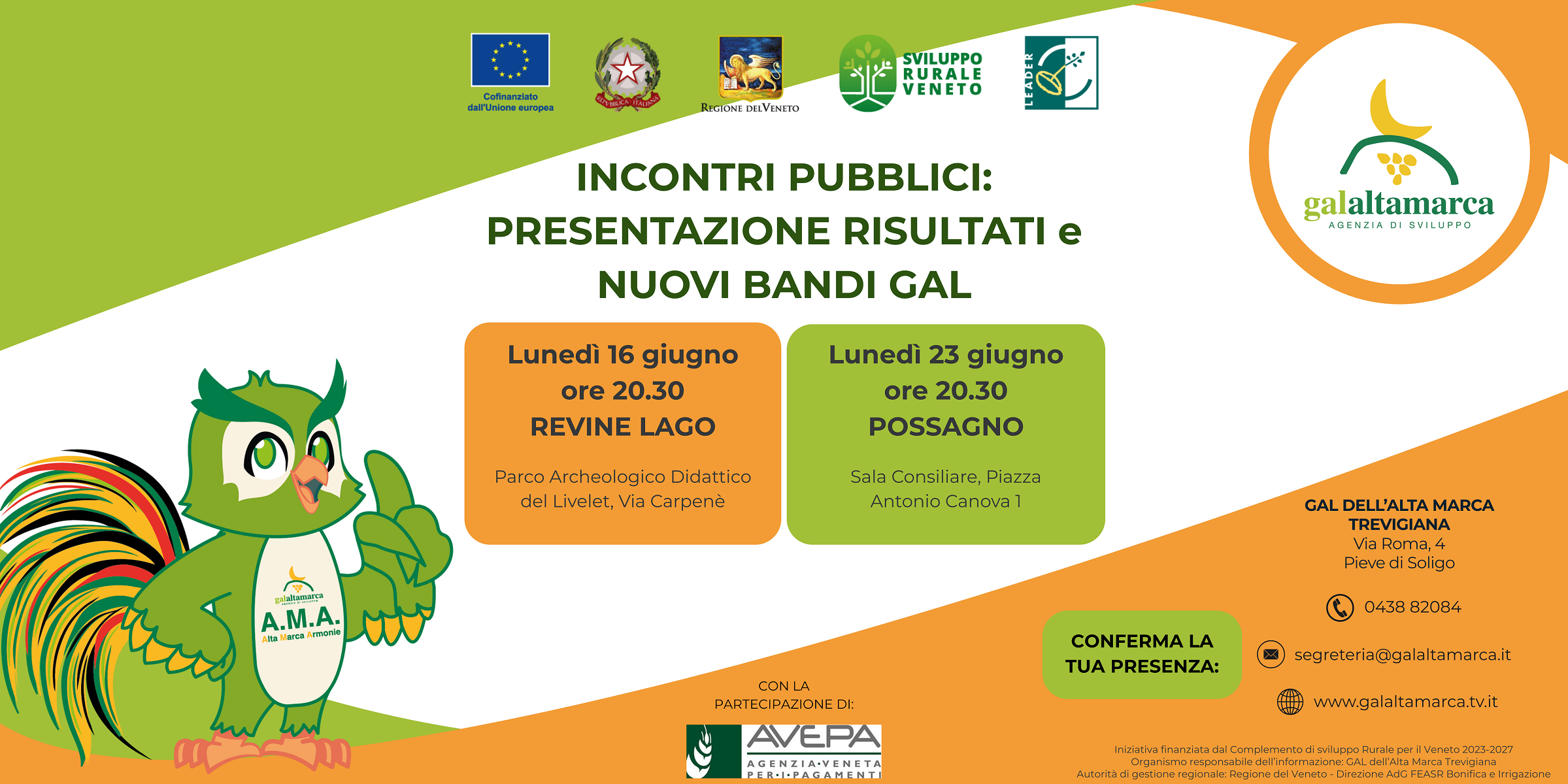 INCONTRI PUBBLICI: PRESENTAZIONE BANDI GAL, RISULTATI PSL 2014-2022 E STATO AVANZAMENTO PSL 2023-2027