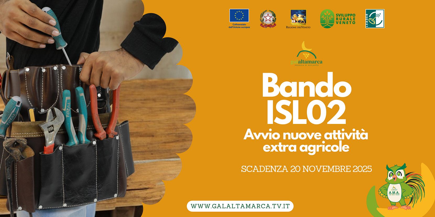 PROMEMORIA SCADENZA BANDO ISL02 per l’avvio di nuove attività extra agricole